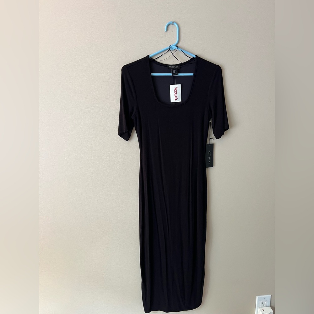 Rachel Zoe Elegant Black Midi Dress